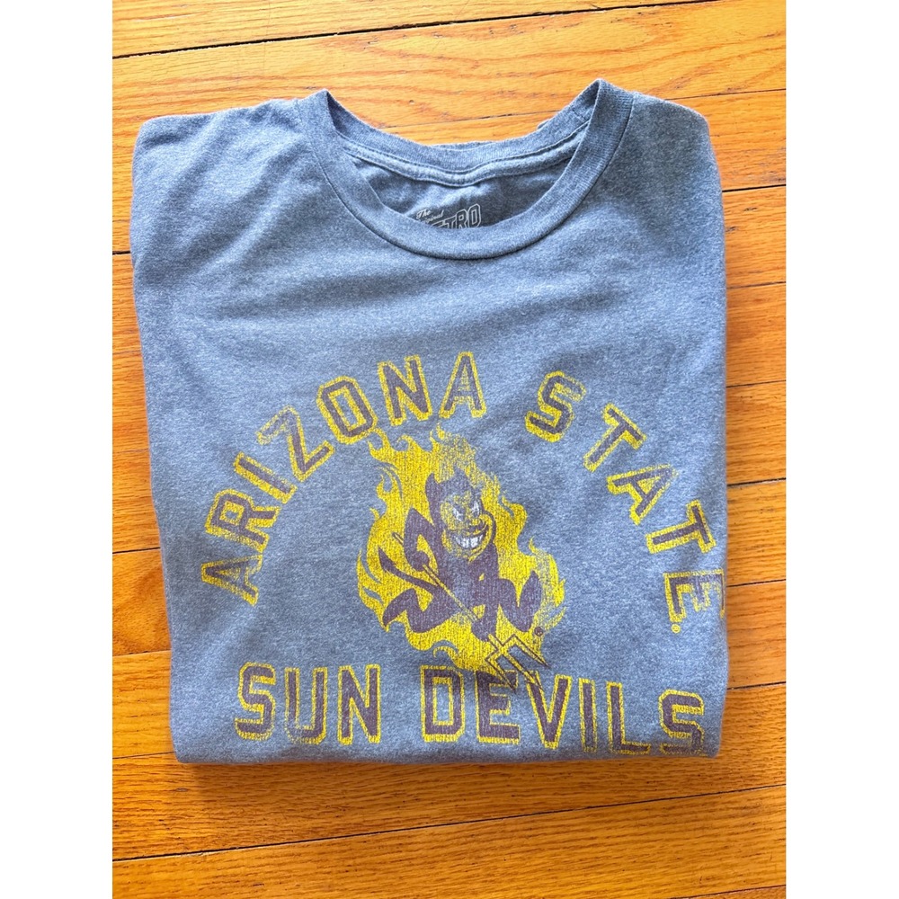 Retro Brand Arizona State Sun Devils T-Shirt Mens Large Gray Sparky ASU Graphic
